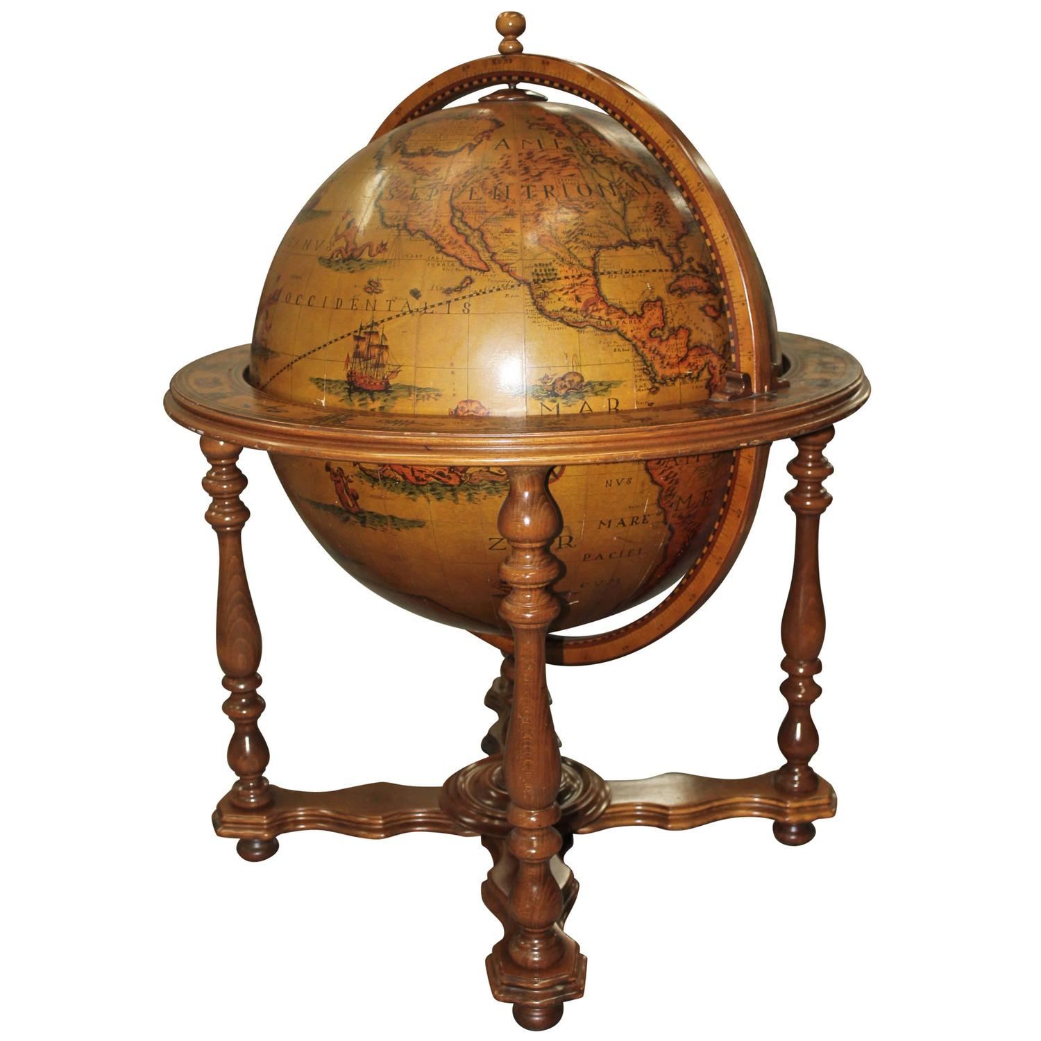 French MidCentury Modern World Globe Bar, circa 1960s at 1stdibs