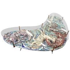 Italian Ceramic Boomerang Coffee Table by Otello Rosa for San Polo