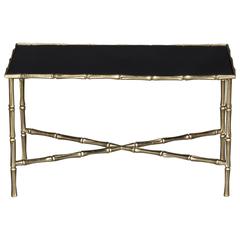 Small Maison Bagues Faux Bamboo Brass Table