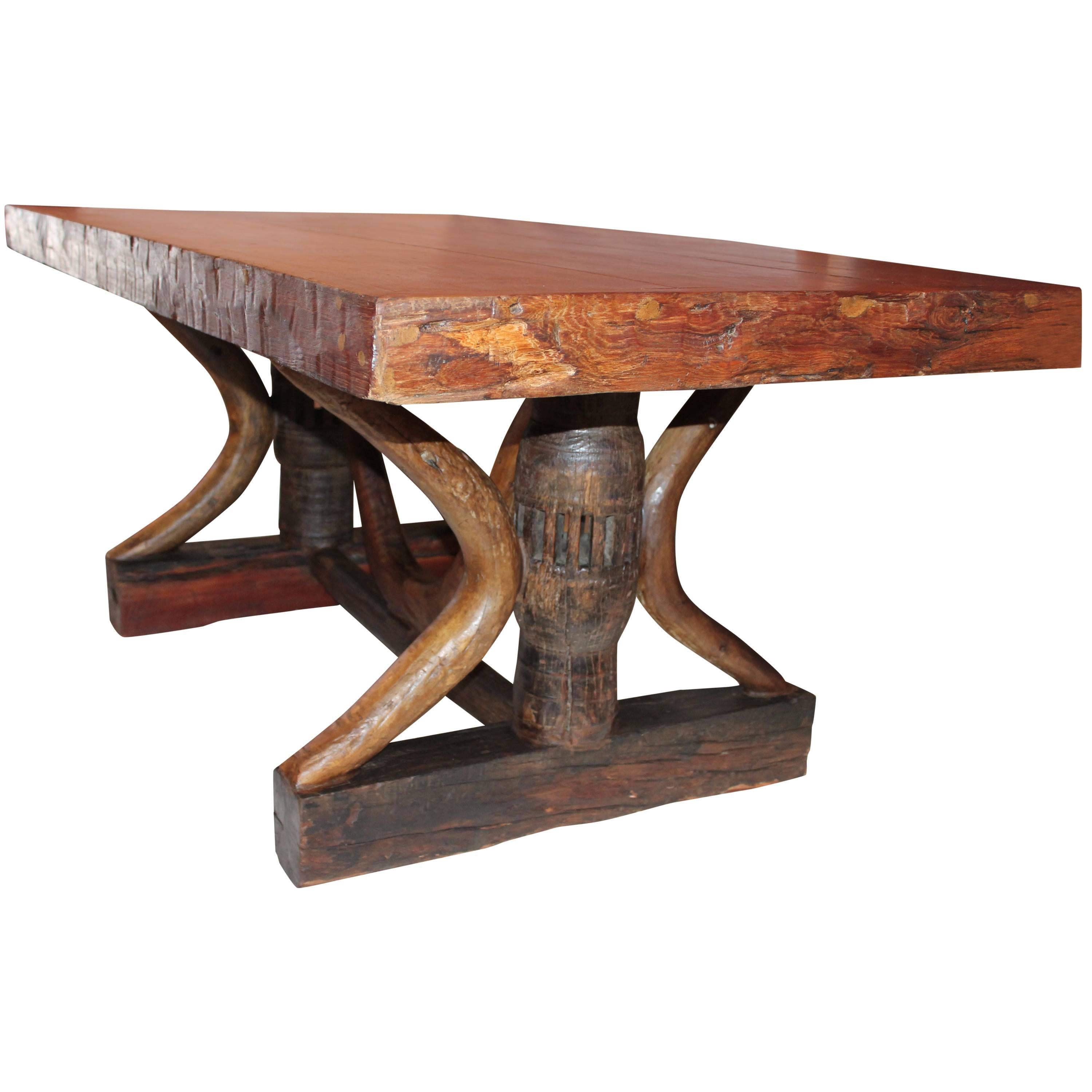 19th Century Plank Top Rustic Table
