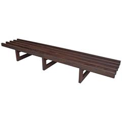 Large Architectural Wenge Slat Bench 6