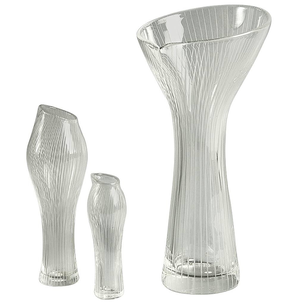 Three Engraved Vases by Tapio Wirkkala for Iittala For Sale