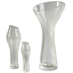 Three Engraved Vases by Tapio Wirkkala for Iittala