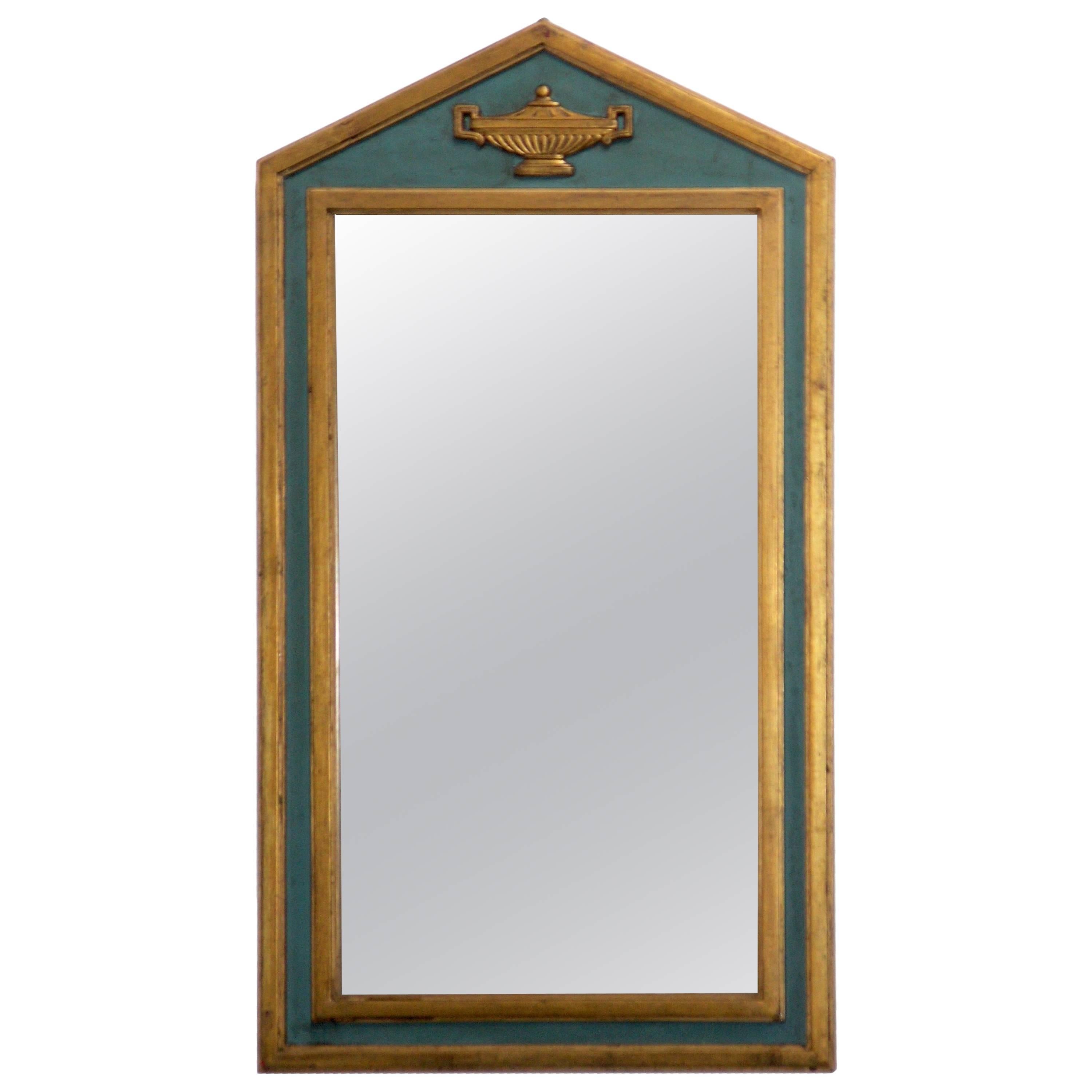 Neoclassical Painted and Giltwood Mirror For Sale