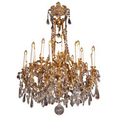 Napoleon III Bronze d’Ore and Crystal Chandelier, French 19th Century 