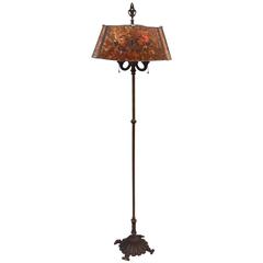 1920s Beautiful Spanish Revival Floor Lamp with Mica Shade