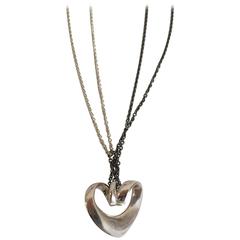 Georg Jensen Sterling Silver Heart Pendant Necklace