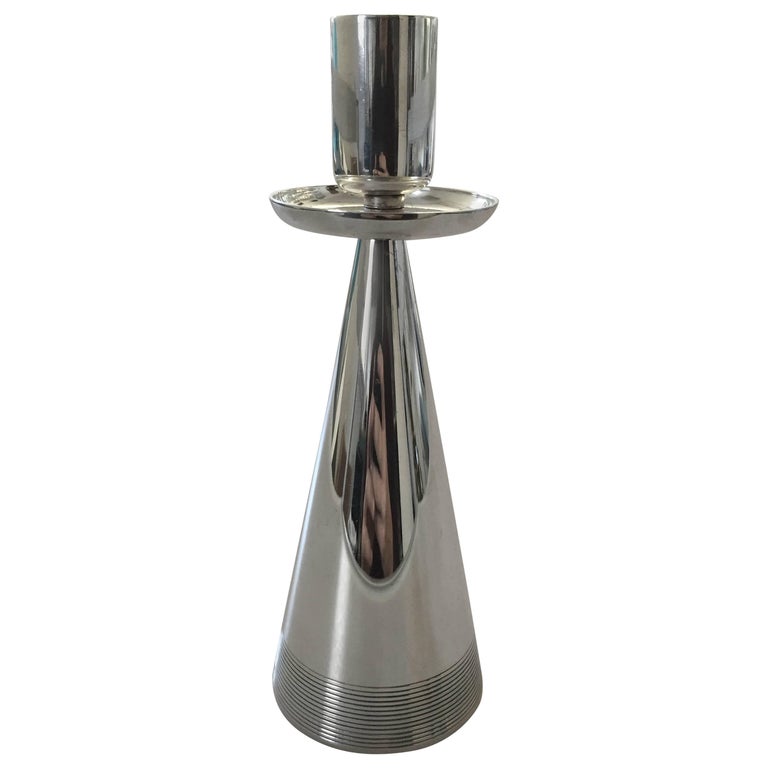 Danish Sterling Silver Candlestick by Svend Toxværd For Sale