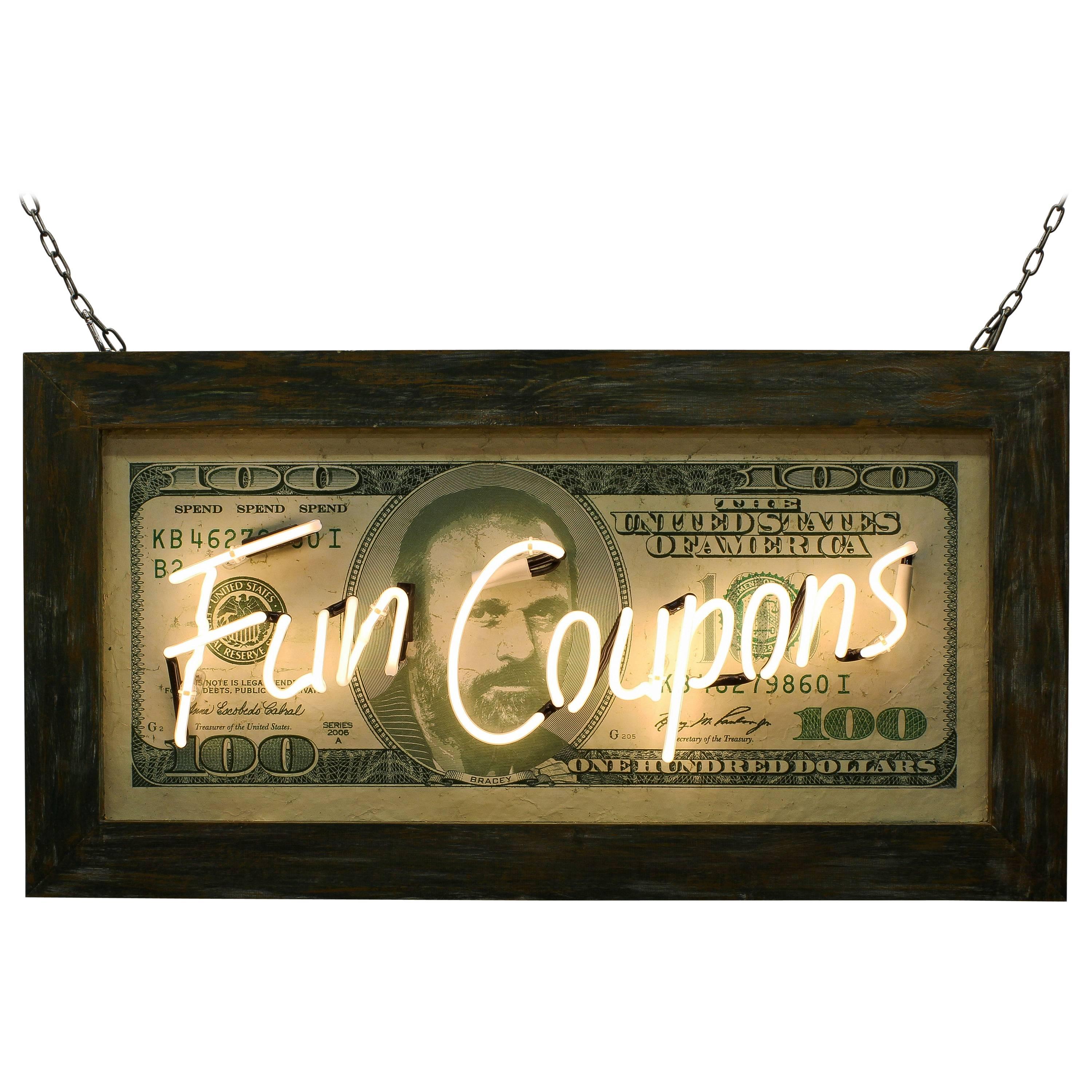 Charley Bracey, "Fun Coupons" Neon Artwork For Sale