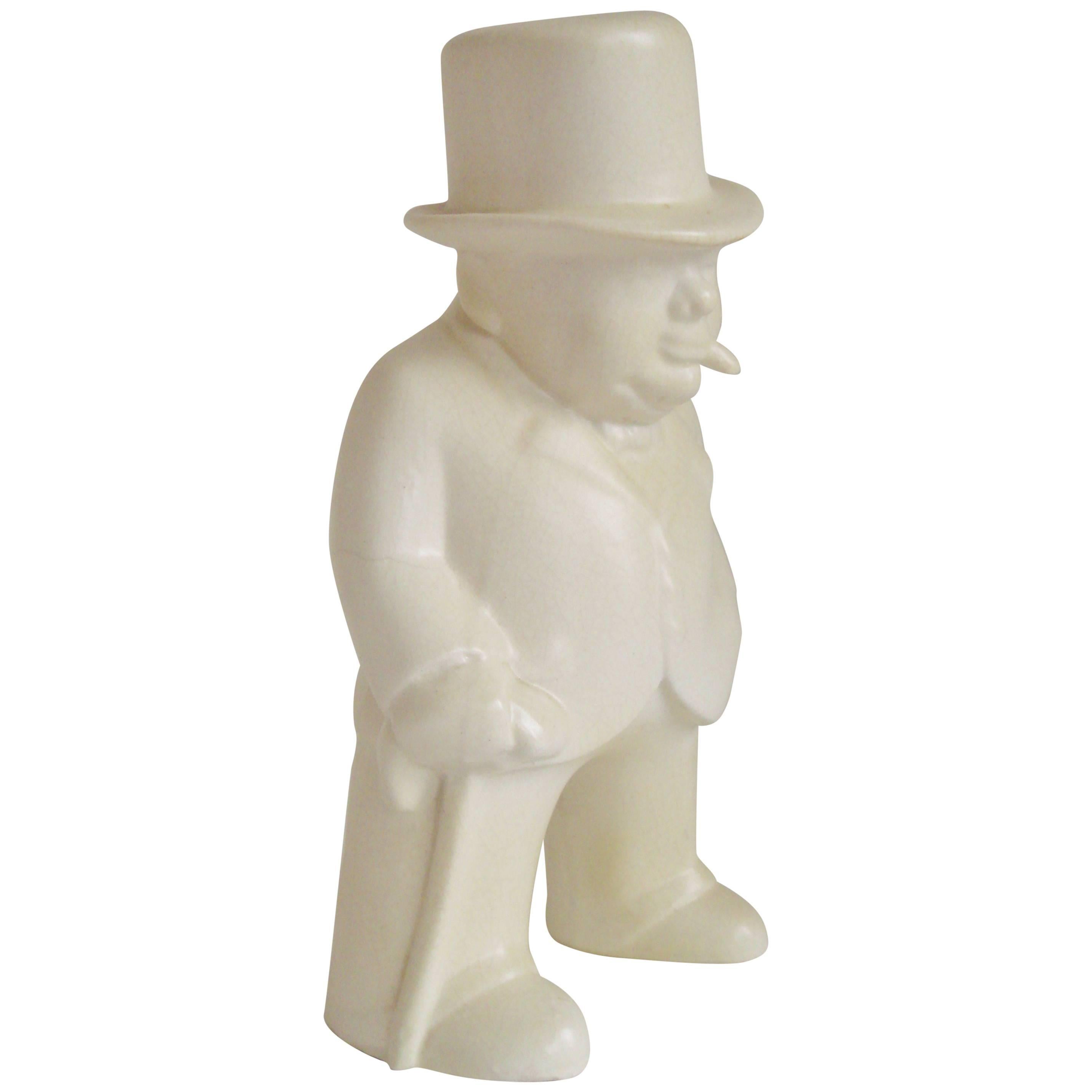 English Art Deco Ceramic Winston Churchill, Our Gang Figure by the Bovey Pottery