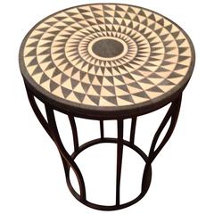 Tubular Bronze Shagreen Side Table