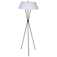 Gerald Thurston für Lightolier, Dreibein-Stehlampe aus Messing, 1950er-Jahre