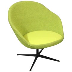 Retro Lounge Chair in Green Hallingdal Wool, Danish Design from the 1960s