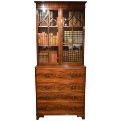 Good Mahogany George III Period Antique Secretaire Bookcase