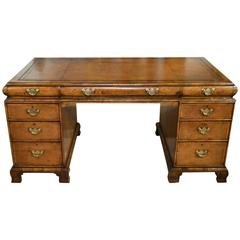 Good Walnut George I Style Antique Pedestal Desk