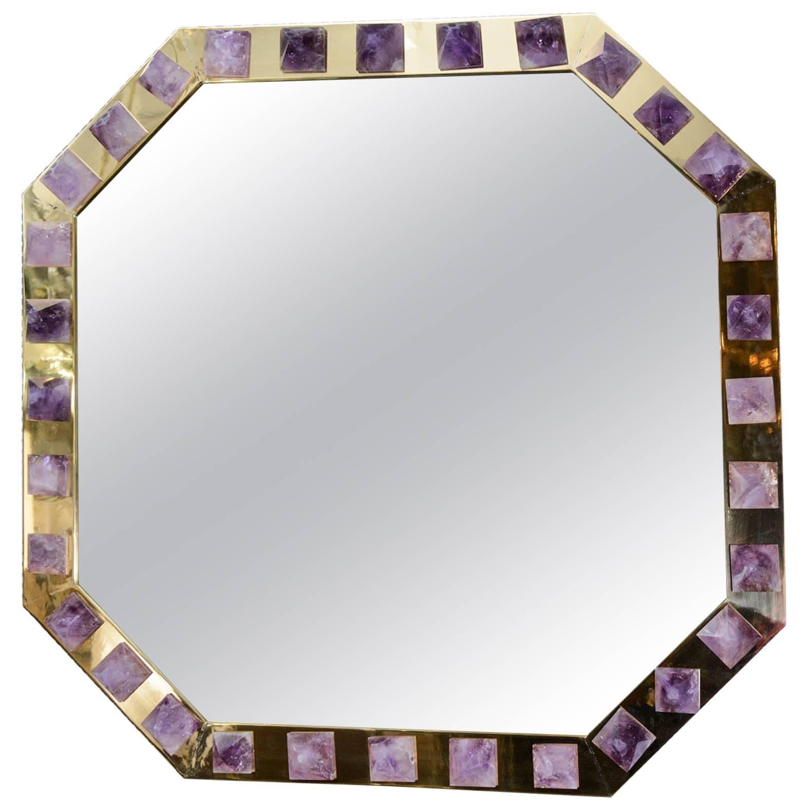Mirror with Amethyst Designed by Régis Royant