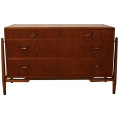 Vintage Teak and Oak Low Dresser by Finn Juhl