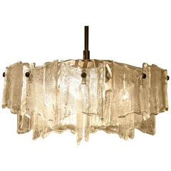 Kalmar Frosted Glass Chandelier, Austria, 1960s 11
