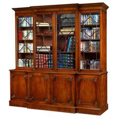 George III Mahogany Breakfront Library Bookcase