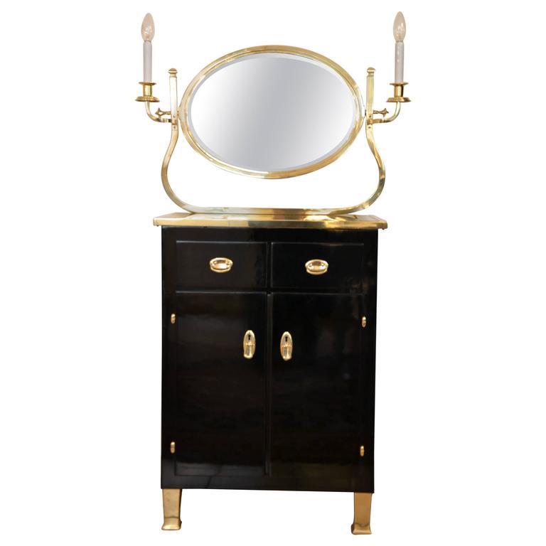 Mirrored Chest of Drawers Stained Black For Sale at 1stdibs