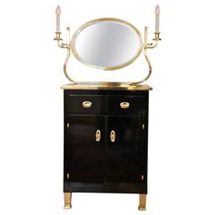 Mirrored Chest of Drawers Stained Black 8