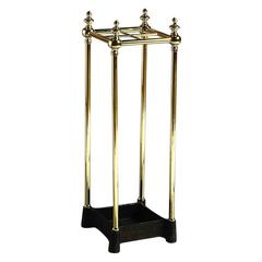 Mid-19th Century Square Brass Stick or Umbrella Stand