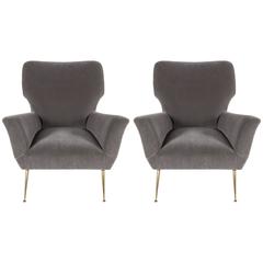 Pair of Elegant Italian Lounge Chairs, 1950s
