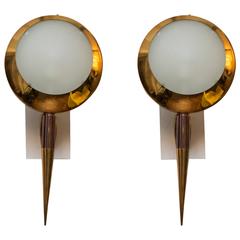 Pair of Wall Sconces by Stilnovo, Model 2128, Italy, circa 1960