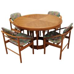 John Keal for Brown Saltman Dinette Set with Four Chairs