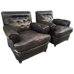 Pair of 1930s French Leather Club Chairs 9