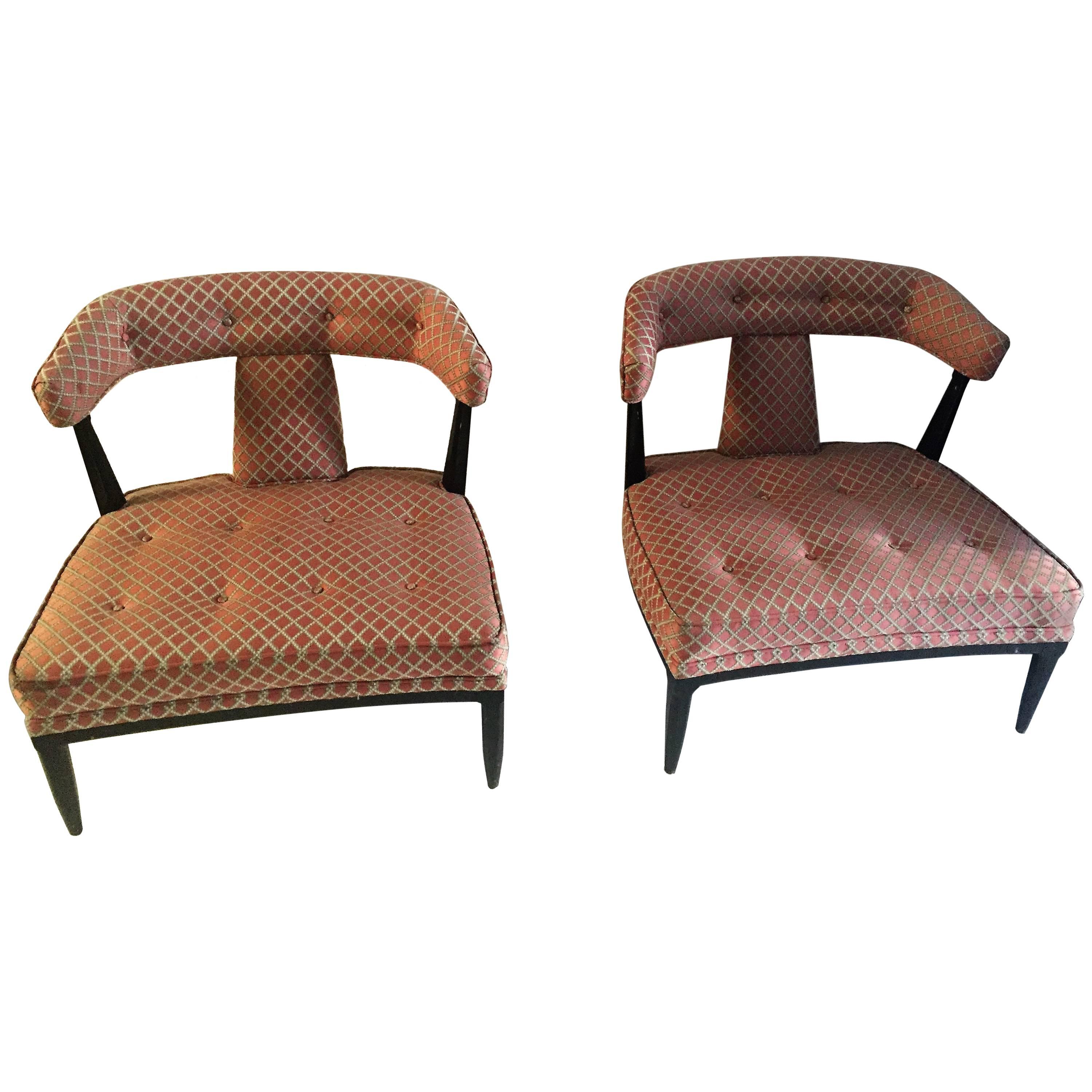 Pair of Billy Haines High Style Slipper Chairs