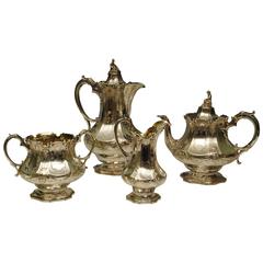 Antique Silver Four Piece Teaset