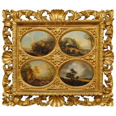 Set of Four Oval Flemish Paintings