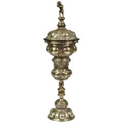 Antique German Silver Cup and Cover