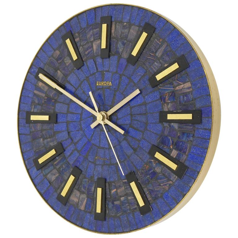 Round Modernist Mosaic Wall Clock 