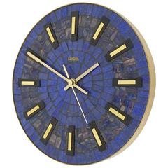 Vintage Round Modernist Mosaic Wall Clock "Europa, " Germany, 1950s