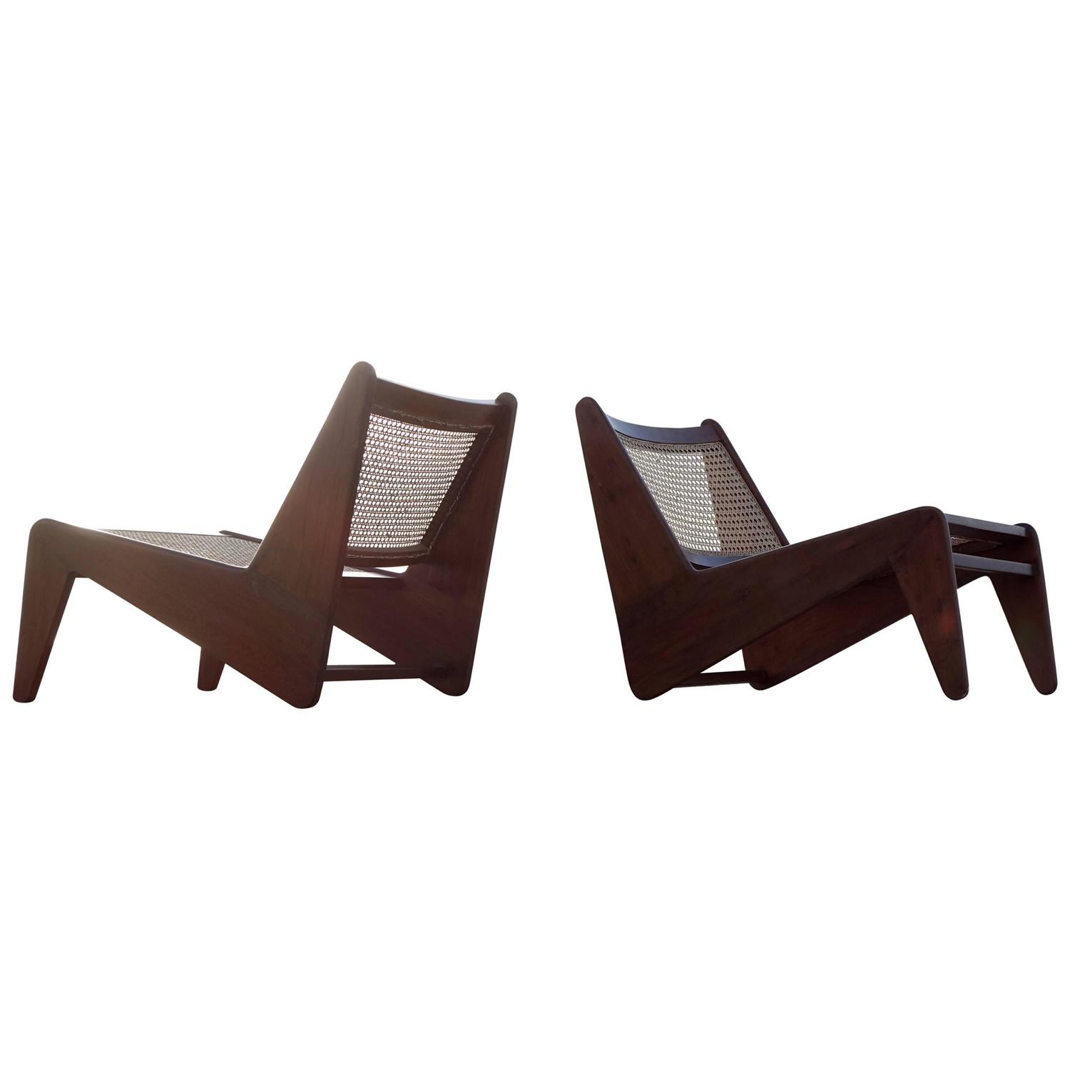 Pierre Jeanneret, Pair of Kangourou Lounge Chair from Chandigarh, India