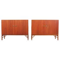 Vintage Børge Mogensen Pair of Teak Cabinets for FDB Møbler, 1960s