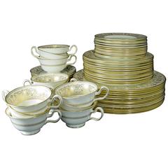 Retro Wedgwood England China, Florentine Gold W4219 60-Piece Set 