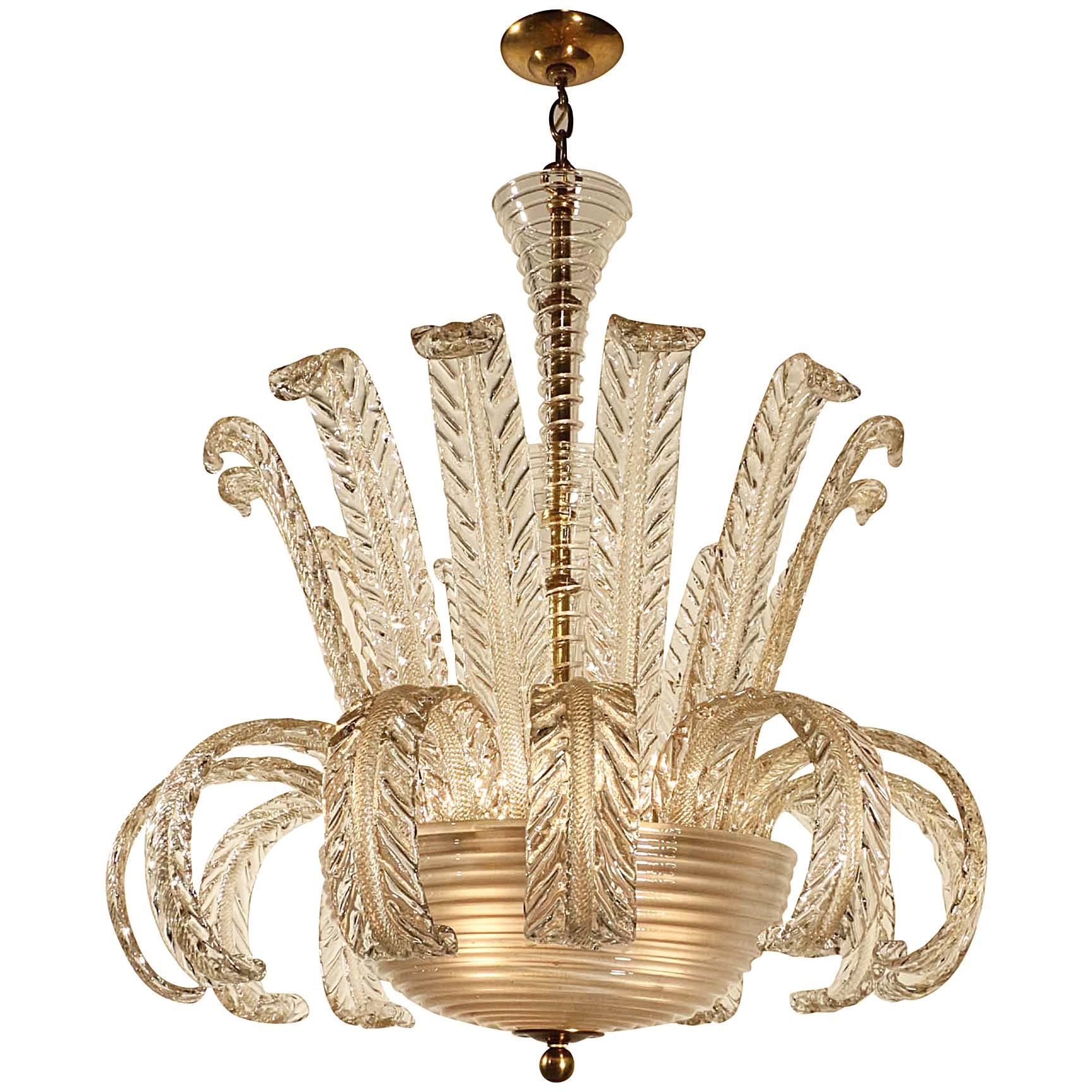 Murano Eight-Light Crystal Chandelier