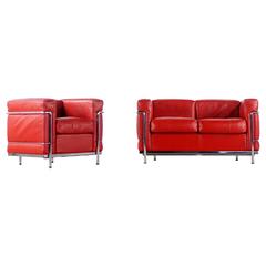 Cassina LC2 Sofa, Le Corbusier, P. Jeanneret, Ch. Perriand Two-Seater