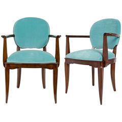 French Art Deco Pair of Armchairs by Dominique