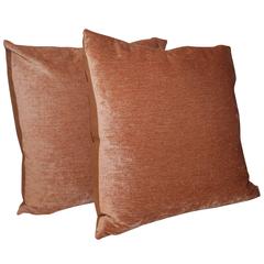 Pair of Peachy Velvet Pillows 7