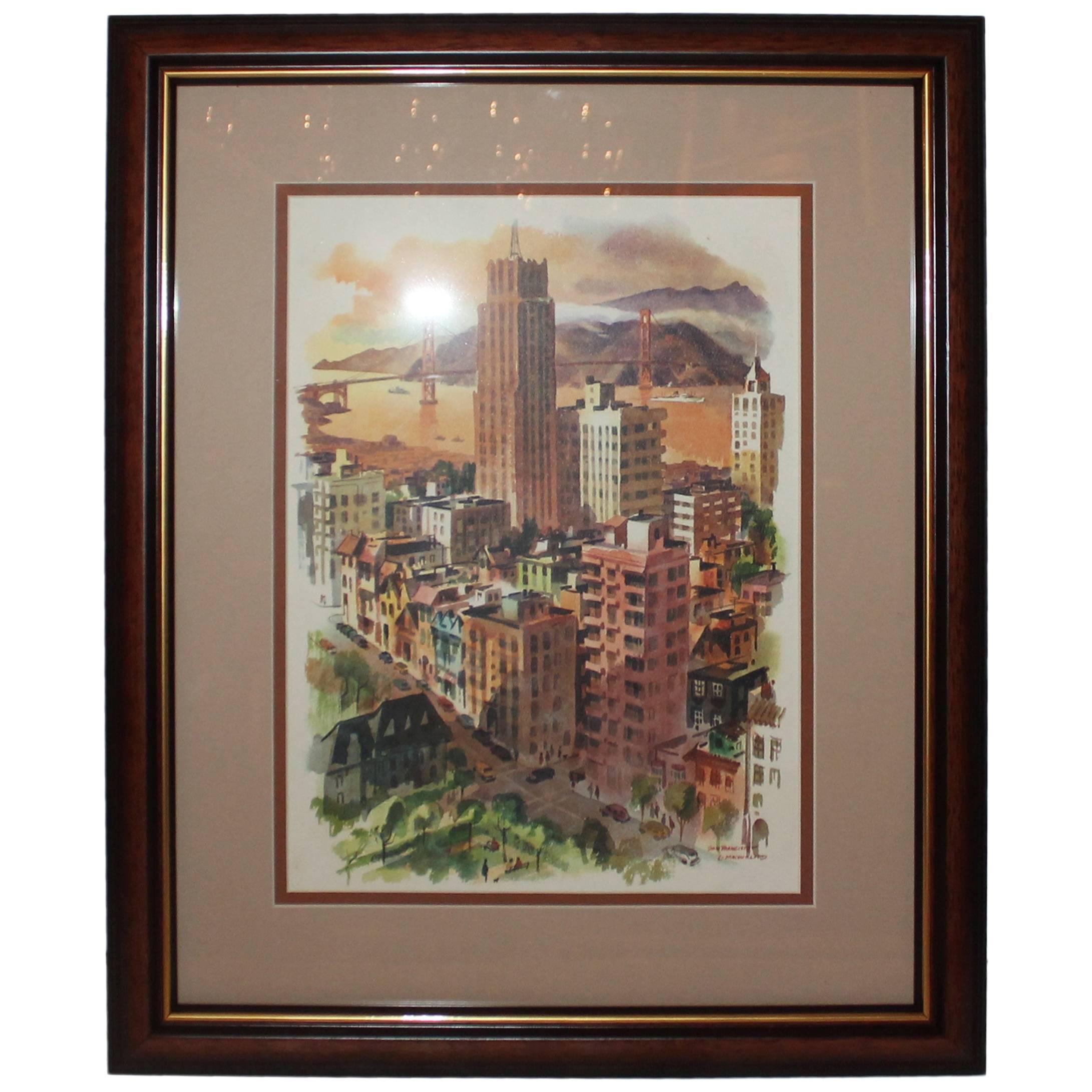 Aquarell von Southern California, signiert von C. Macourlard im Angebot