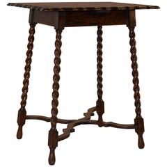 English Oak Scalloped Side Table, circa 1900