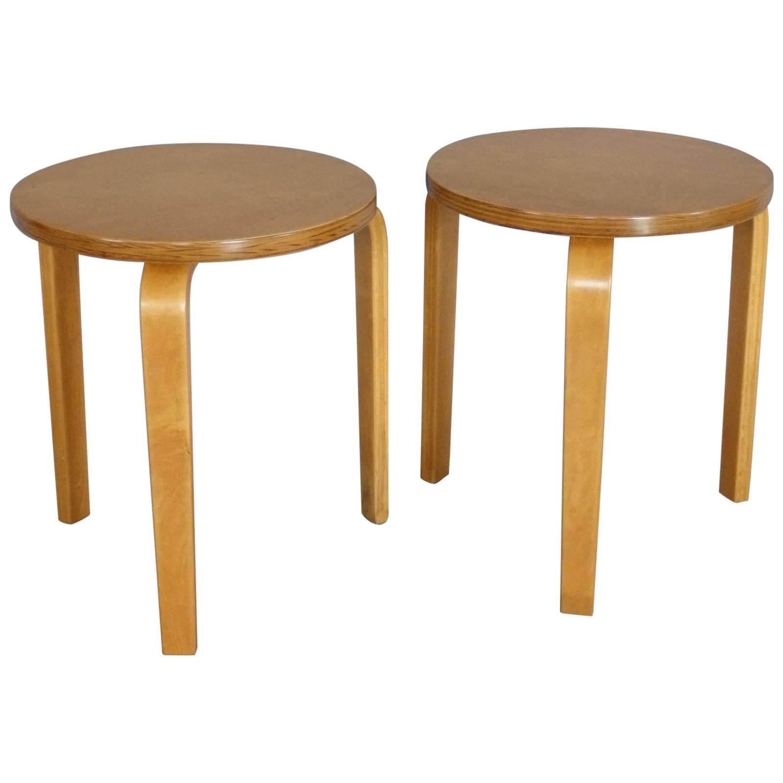 Pair of Alvar Aalto Stack Stools Side Tables