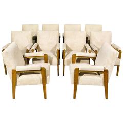 Series of 10 Marcel Gascoin Dining Chairs, circa 1950, France