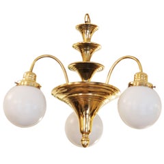 Art Deco Brass Chandelier