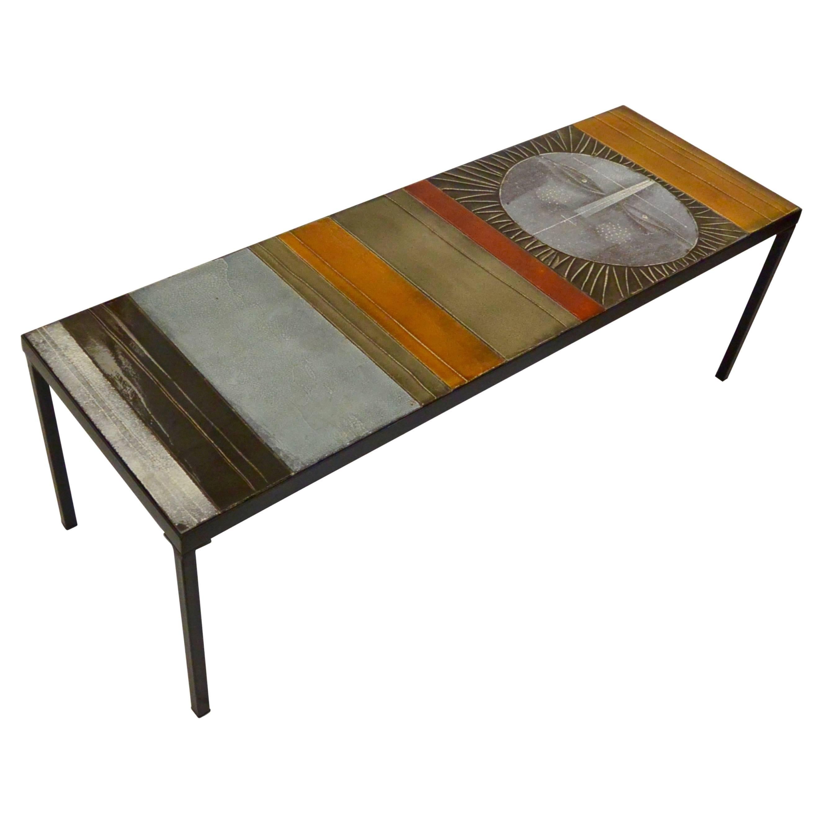 Rare Coffee Table by Roger Capron, France, circa 1960 For Sale