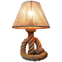 Audoux and Minnet Table Lamp in rope - France 1950
s